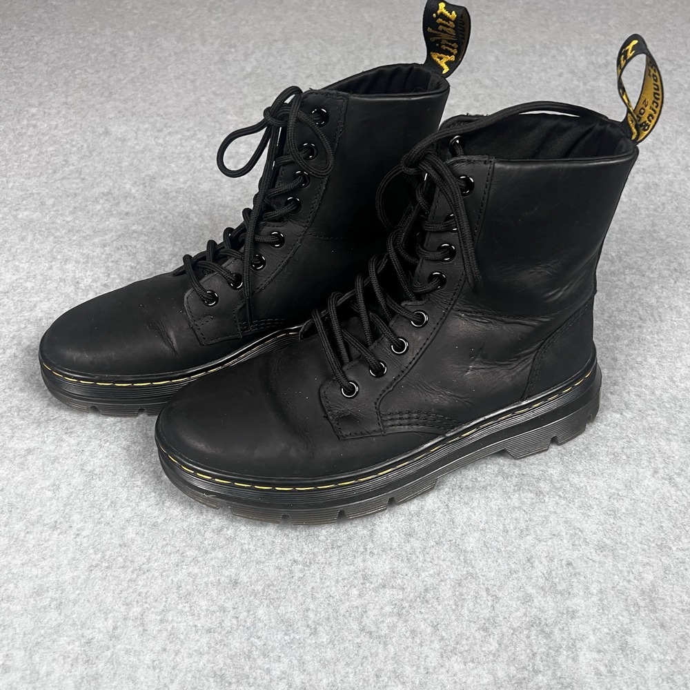 Dr. Doc Martens Boots Combs Leather Black Combat Men's 7 Women's 8 Unisex